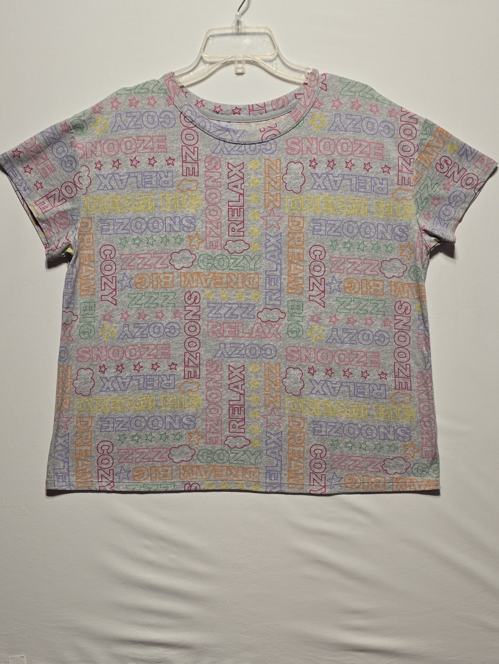 JOYSPUN Female Sleepwear Top - Cozy Multicolor Graphic Tee - Relax & Snooze